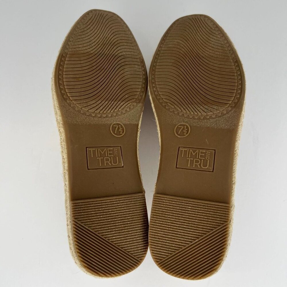 Time and Tru Womens Red Stripe Canvas Espadrille Casual Slip-On Size 7.5 Flats - Picture 8 of 10